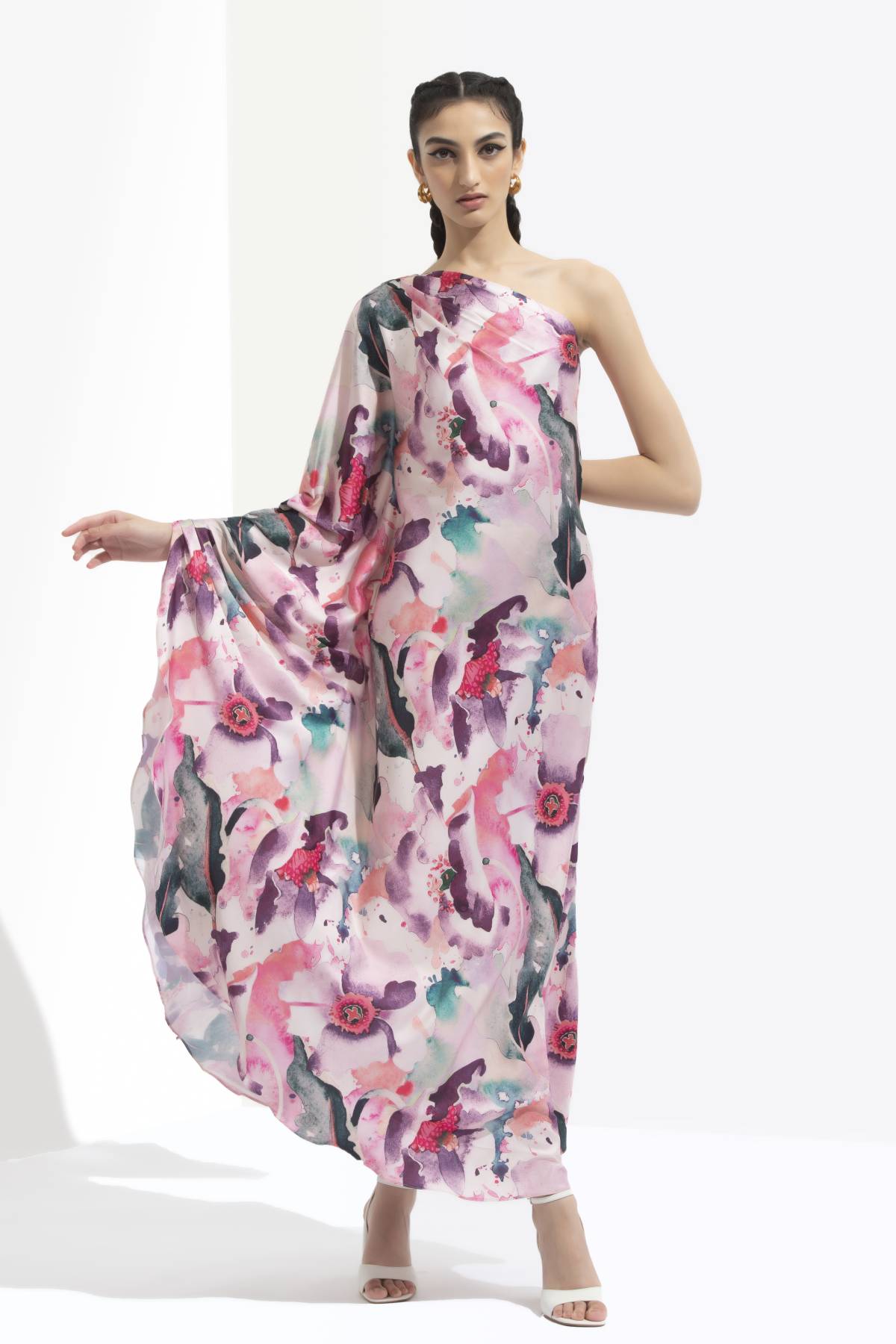 Buy Printed Kaftan Dress by Mandira Wirk
